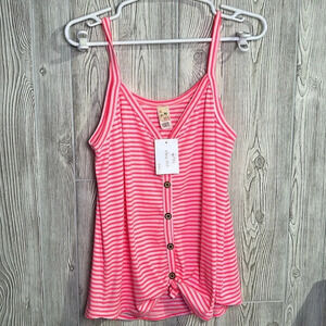 Women 7th Ray striped pink tank top size large NWT